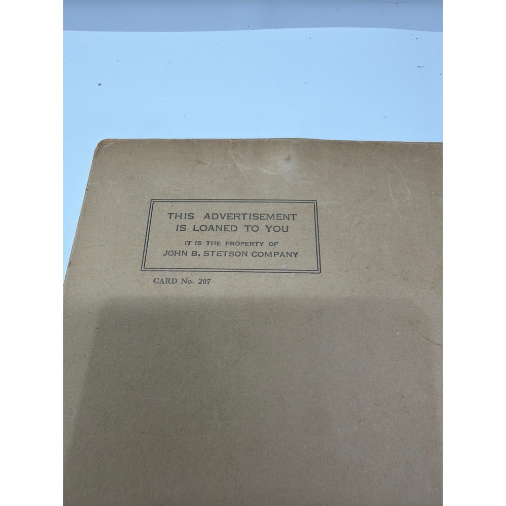 Vintage Stetson Zephyr-Weight Hat Advertisement Card Store Display No 207 10x14 - Picture 3 of 5